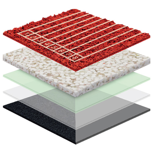 广东无缝预制型塑胶跑道渗水TPR喷面