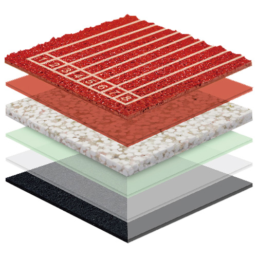广东无缝预制型塑胶跑道非渗水TPR喷面方案二